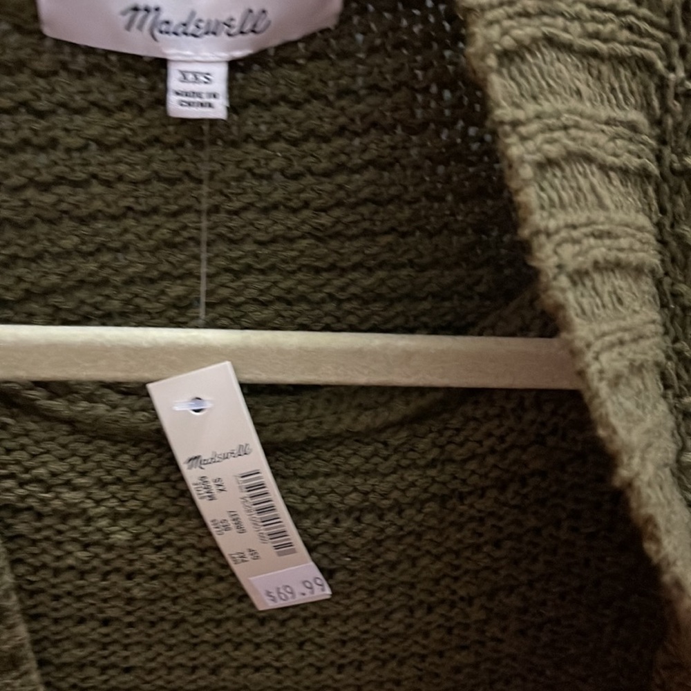 Madewell ruffle front cardigan XXS new with tags - Picture 4 of 7